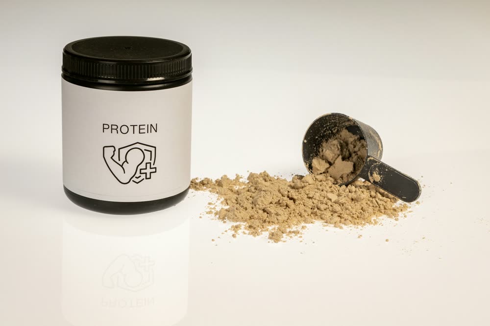 Protein powder with scoop